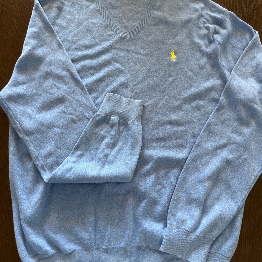 Polo Ralph Lauren Light Blue V-Neck Sweater